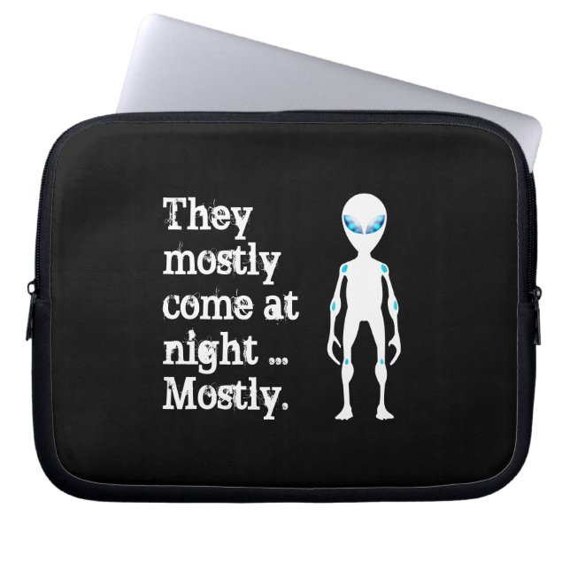 Housse Pour Ordinateur Portable Jolie citation alien blanche noire (Devant)
