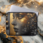 Housse Pour Ordinateur Portable Jolie femme en or Ethereal<br><div class="desc">Ai art dépeint une belle femme avec des fleurs d'or dans ses cheveux et un look éthérée mystique.</div>