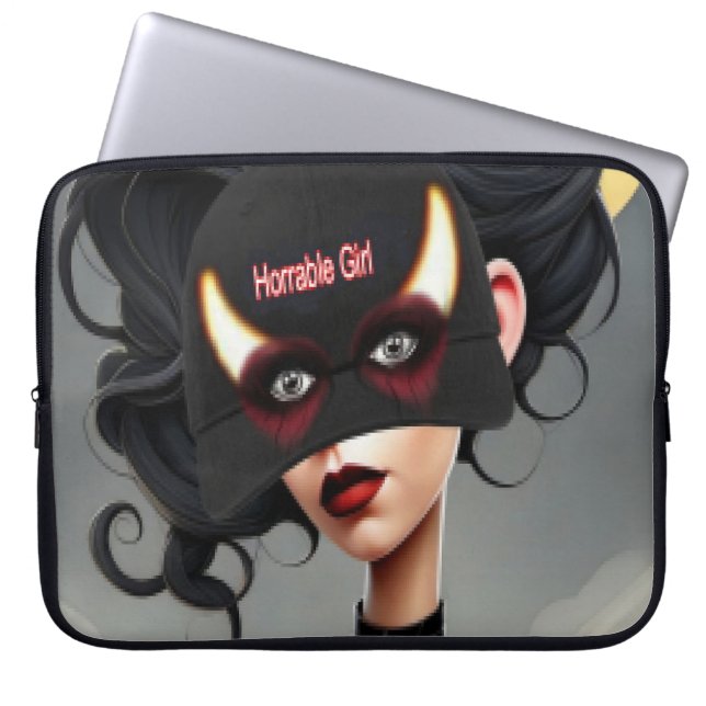 Housse Pour Ordinateur Portable Jolie fille horrible  (Devant)