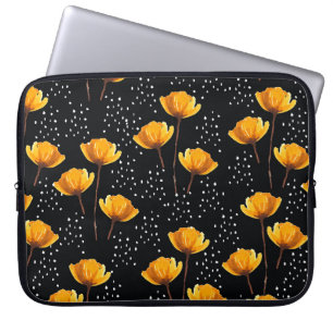 Housse Pour Ordinateur Portable Jolie fleur et pois illustration motif