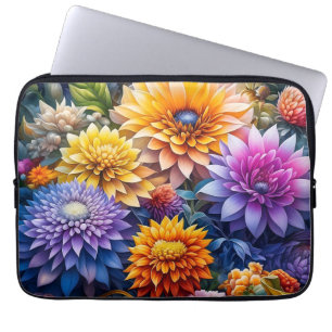 Housse Pour Ordinateur Portable Jolie œuvre d'art personnalisée de fleurs colorées