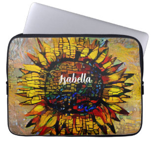 Housse Pour Ordinateur Portable Jolie peinture Abstraite de tournesol