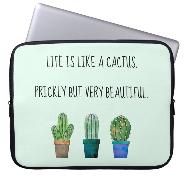 Housse Pour Ordinateur Portable Jolie phrase de cactus avec trois cactus (Devant)