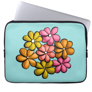 Housse Pour Ordinateur Portable Jolies Fleurs Fille Colorée