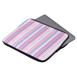 Housse Pour Ordinateur Portable Jolies rayures bleues roses