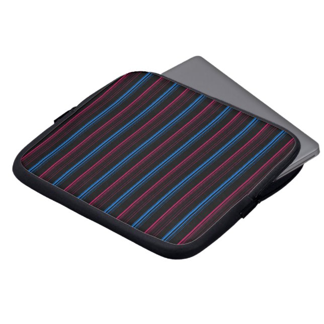 Housse Pour Ordinateur Portable Jolies rayures bleues roses  (Devant haut)