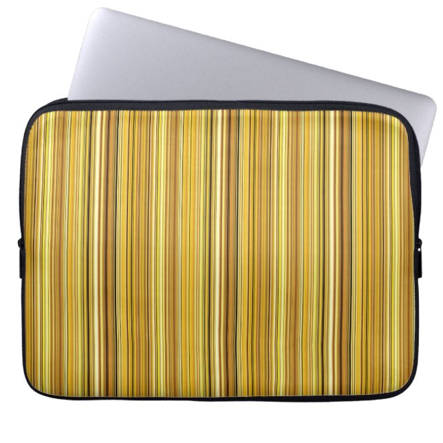 Housse Pour Ordinateur Portable Jolies rayures brunes dorées (Devant)