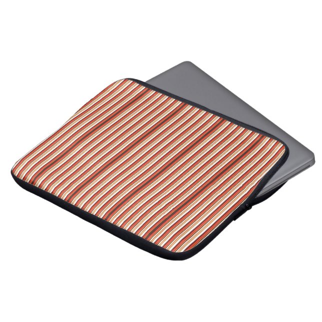 Housse Pour Ordinateur Portable Jolies rayures brunes rouges (Devant haut)