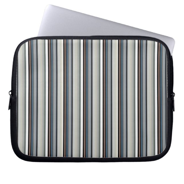 Housse Pour Ordinateur Portable Jolies rayures grises blanches (Devant)