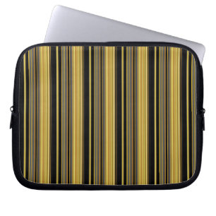 Housse Pour Ordinateur Portable Jolies rayures noires dorées