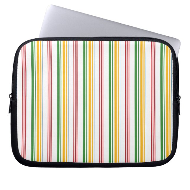 Housse Pour Ordinateur Portable Jolies rayures vert jaune (Devant)