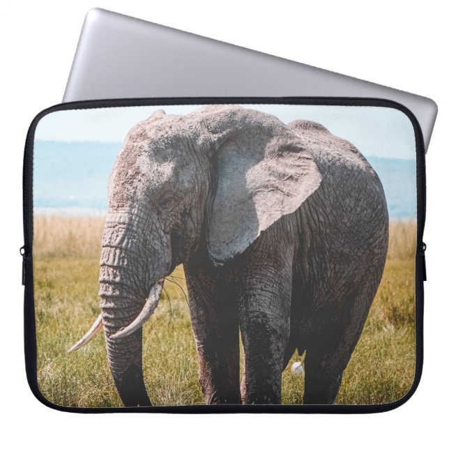 HOUSSE POUR ORDINATEUR PORTABLE JOLIMENT ÉLÉPHANT (Devant)