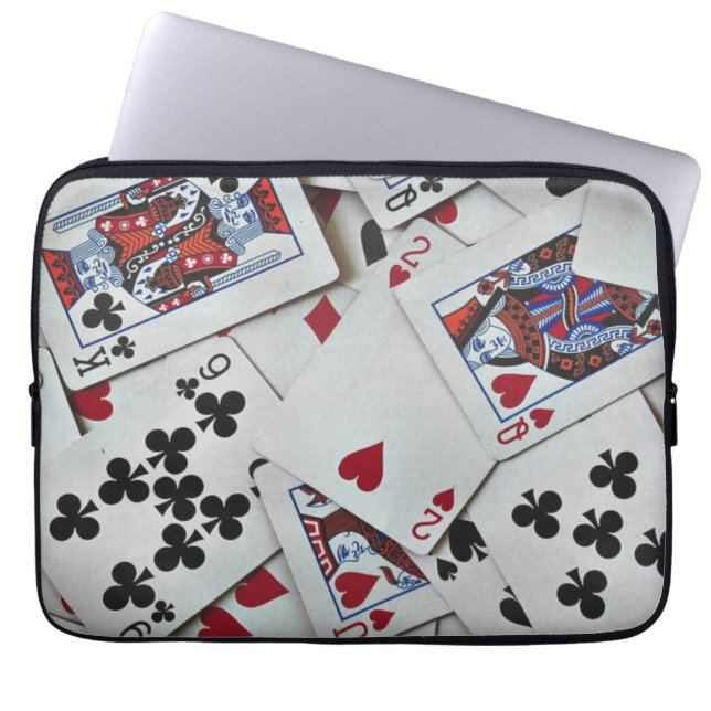 Housse Pour Ordinateur Portable Jouer Cartes Poker Jeux Reine Roi (Devant)
