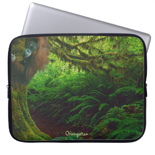 Housse Pour Ordinateur Portable Jouer Orangoutan & dans la jungle de Bornéo