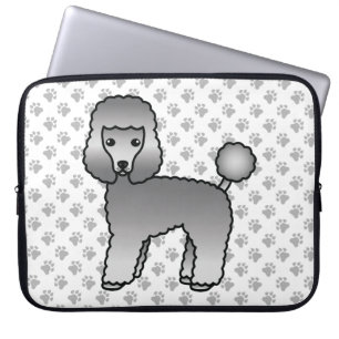 Housse Pour Ordinateur Portable Jouet gris Poodle joli chien de dessin