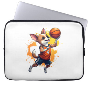 Housse Pour Ordinateur Portable Joueur de basketball Chihuahua Sport Dunk Copie