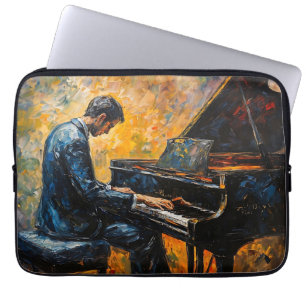 Housse Pour Ordinateur Portable Joueur de piano - Peinture à l'huile