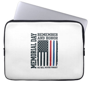 Housse Pour Ordinateur Portable Jour du Souvenir Hommage et Tribut Vector Des