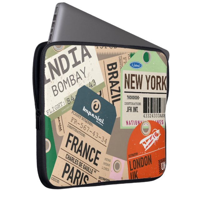 Housse Pour Ordinateur Portable Journal de voyage (Devant droit)