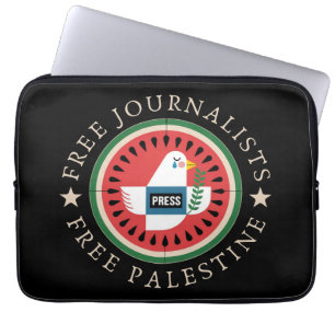 Housse Pour Ordinateur Portable Journalistes libres, Palestine libre