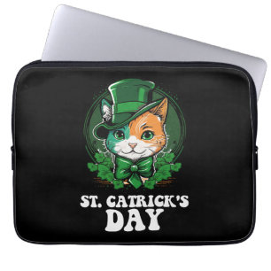 Housse Pour Ordinateur Portable Journée St Catricks Amoureux des chats St Patrick'