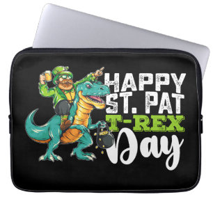 Housse Pour Ordinateur Portable Joyeuse Saint-Patrick Pat T Rex Dinosaure