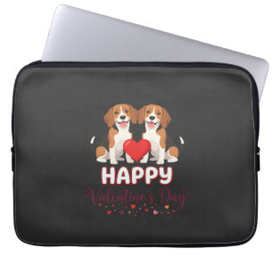 Housse Pour Ordinateur Portable Joyeuse Saint-Valentin Couple Beagle