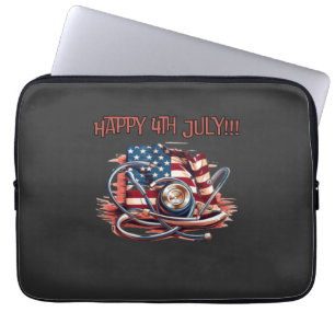 Housse Pour Ordinateur Portable Joyeux 4 juillet, médical, stéthoscope