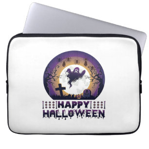 Housse Pour Ordinateur Portable Joyeux Halloween Chauves-souris fantômes araignées