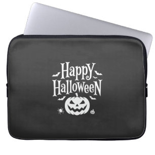 Housse Pour Ordinateur Portable Joyeux Halloween Citrouille Chauve-Souris Araignée