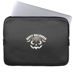 Housse Pour Ordinateur Portable Joyeux Halloween Citrouille Visage Design_1