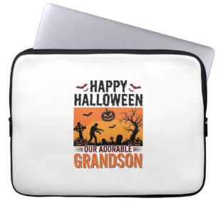 Housse Pour Ordinateur Portable Joyeux Halloween Petit-Fils Vintage Chemise Épouva