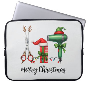 Housse Pour Ordinateur Portable Joyeux Noël Coiffeur Fête Styliste Noël