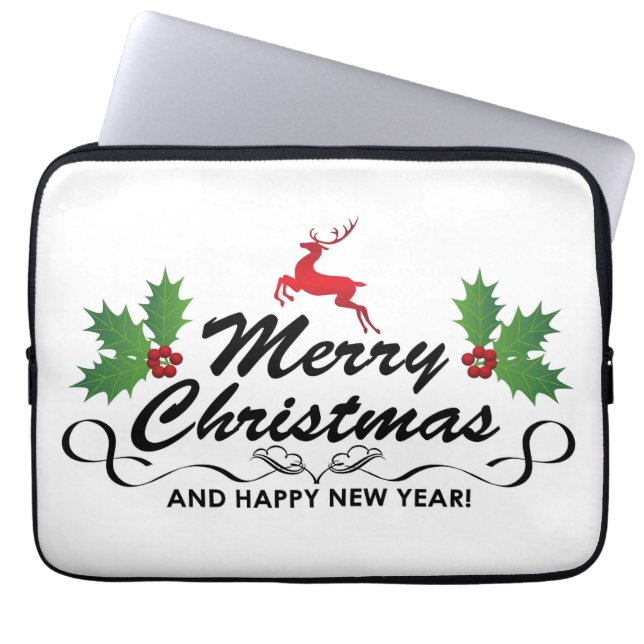 Housse Pour Ordinateur Portable Joyeux Noël et bonne année (Devant)