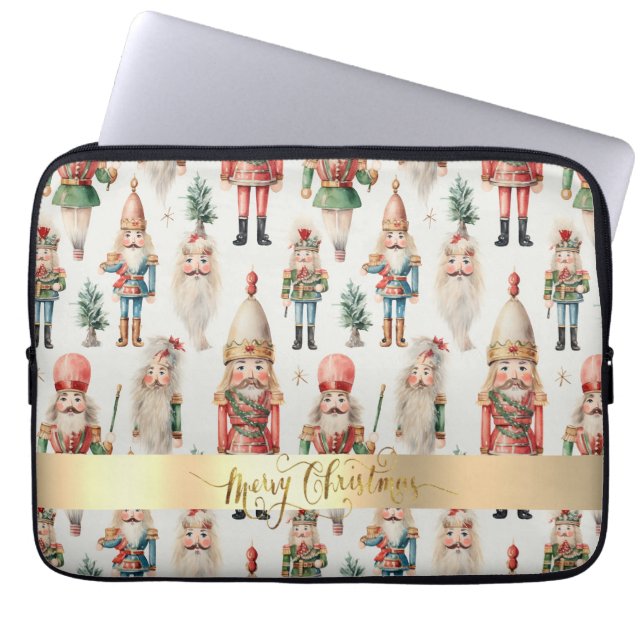Housse Pour Ordinateur Portable Joyeux Noël Nutcracker Holiday (Devant)