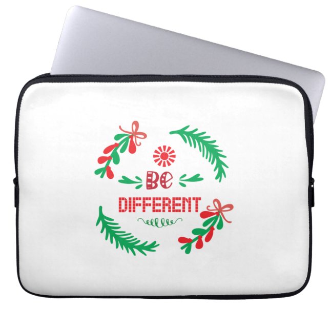 Housse Pour Ordinateur Portable Joyeux Noël Sois différent (Devant)
