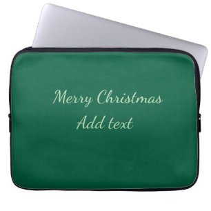 Housse Pour Ordinateur Portable Joyeux Noël vert plaine solo arrière - plan vacanc