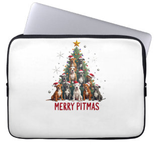 Housse Pour Ordinateur Portable Joyeux Pitmas Pitbull Chien Pull de Noël Ugly Tr