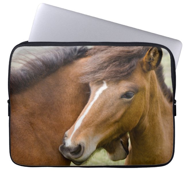 Housse Pour Ordinateur Portable Jument et poulain (Devant)