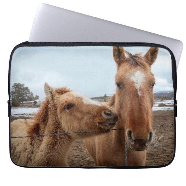 Housse Pour Ordinateur Portable Jument et poulain (Devant)
