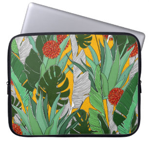 Housse Pour Ordinateur Portable Jungle d'été : Motif de palmier lumineux.