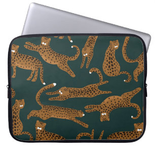 Housse Pour Ordinateur Portable Jungle léopard : Vintage Poster de animal.