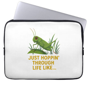 Housse Pour Ordinateur Portable "Just Hoppin’ Funny Grasshopper Art"