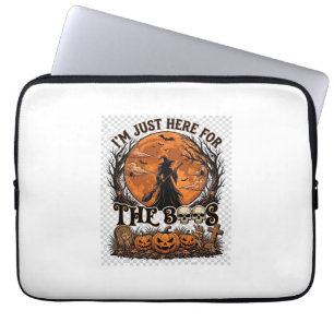 Housse Pour Ordinateur Portable Juste ici Boos Halloween Sorcière Lune Citrouilles