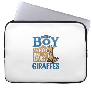 Housse Pour Ordinateur Portable Juste un garçon qui aime les girafes design de t-s