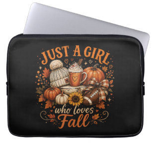 Housse Pour Ordinateur Portable Juste Une Fille Qui Aime Le Football D'automne Cit