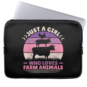 Housse Pour Ordinateur Portable Juste Une Fille Qui Aime Les Animaux Agricoles Aim