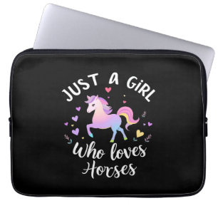 Housse Pour Ordinateur Portable Juste une fille qui aime les chevaux