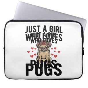 Housse Pour Ordinateur Portable Juste Une Fille Qui Aime Les Pugs Chemise Vintage