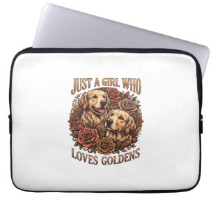 Housse Pour Ordinateur Portable Juste une fille qui aime les roses pour chiens Gol